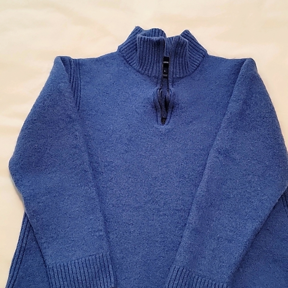 Faconnable youth 100% wool half zip sweater size YL